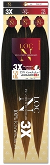Loc N Synthetic Pre-Stretched Braiding Hair 3X 52 Inch (3 Bundles/Pack) - EZ-CR-LNP3X52
