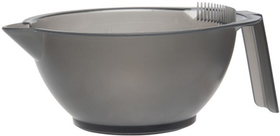 MEASUREMENTS MARKED LARGE COLOR BOWL WITH SCRAPER 16 OZ GREY