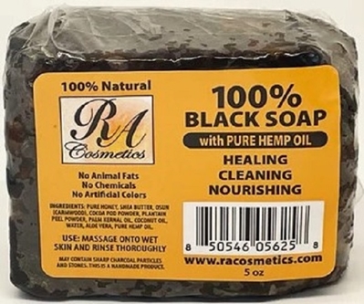 100% BLACK SOAP W/ PURE HEMP OIL  5 OZ