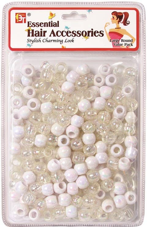 LARGE ROUND BEADS VALUE PACK (WHITE/CLEAR) 