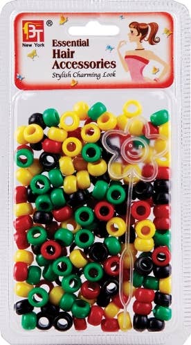 ROUND BEADS<BR> SMALL - AFRO ASSORTED 