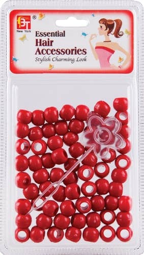 ROUND BEADS<BR> LARGE - RED 