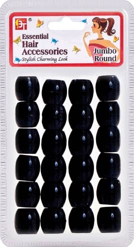 JUMBO ROUND BEADS (BLACK) 