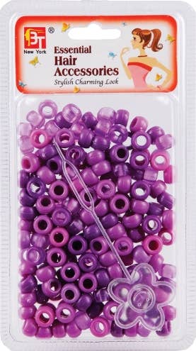 ROUND BEADS<BR> SMALL - PURPLE ASSORTED 