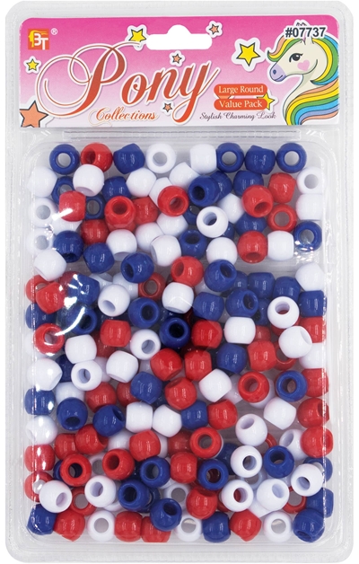 LARGE ROUND BEADS VALUE PACK (STARS AND STRIPES ASSORTED) 