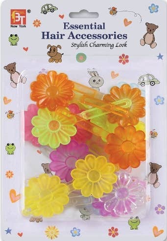 BARRETTES DAISY<BR>CLEAR ASSORTED