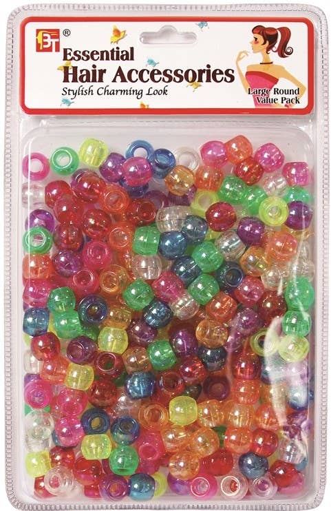 LARGE ROUND BEADS VALUE PACK  (PASTEL CLEAR ASSORTED) 