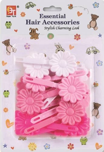 BARRETTES DAISY<BR>PINK ASSORTED