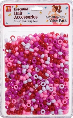 ROUND BEADS VALUE PACK<BR> SMALL - PINK ASSORTED 