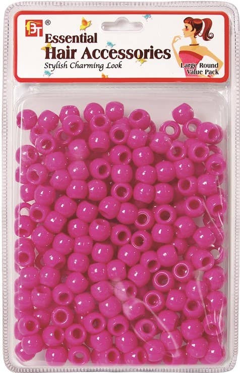 LARGE ROUND BEADS VALUE PACK (HOT PINK) 
