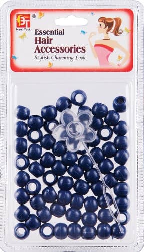 ROUND BEADS<BR> LARGE - NAVY 