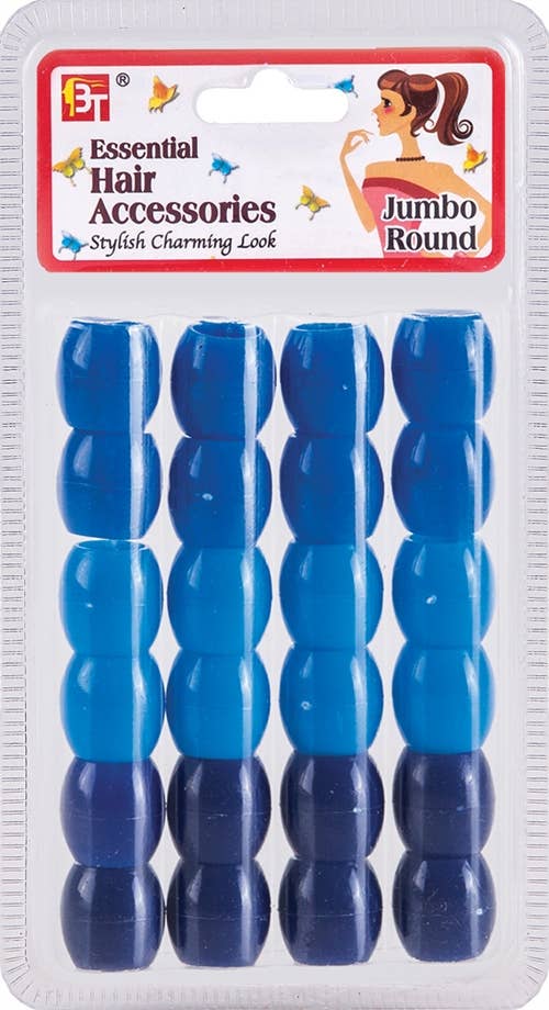 JUMBO ROUND BEADS (BLUE ASSORTED) 