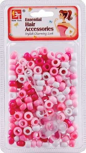 ROUND BEADS<BR> SMALL - PINK ASSORTED 