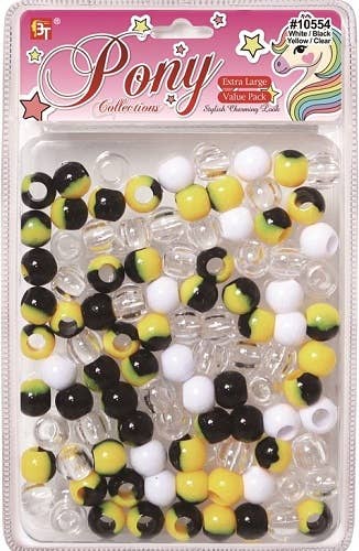 EXTRA LARGE TWO TONE ROUND BEADS VALUE PACK (YELLOW/BLACK/CLEAR) 
