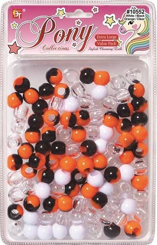 EXTRA LARGE TWO TONE ROUND BEADS VALUE PACK (ORANGE/BLACK/CLEAR) 
