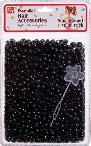 ROUND BEADS VALUE PACK<BR> SMALL - BLACK 