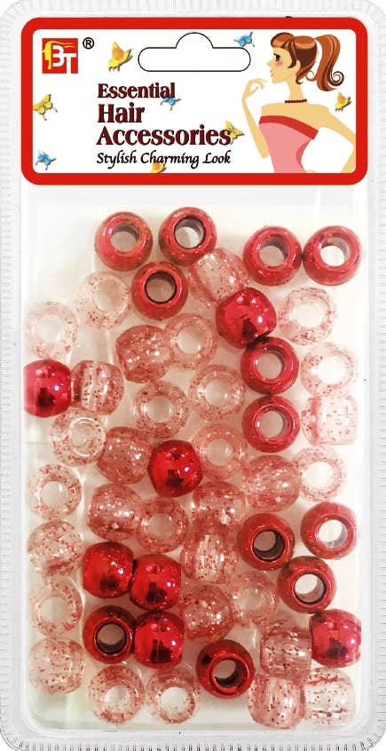 LARGEL ROUND GALACTIC BEADS GALACTIC RED 
