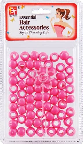 ROUND BEADS<BR> LARGE - HOT PINK 